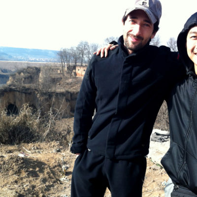 Adrien Brody and Alfred Hsing working on 1942